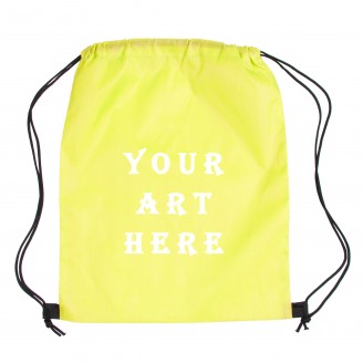 Yellow Polyester Drawstring Bag 