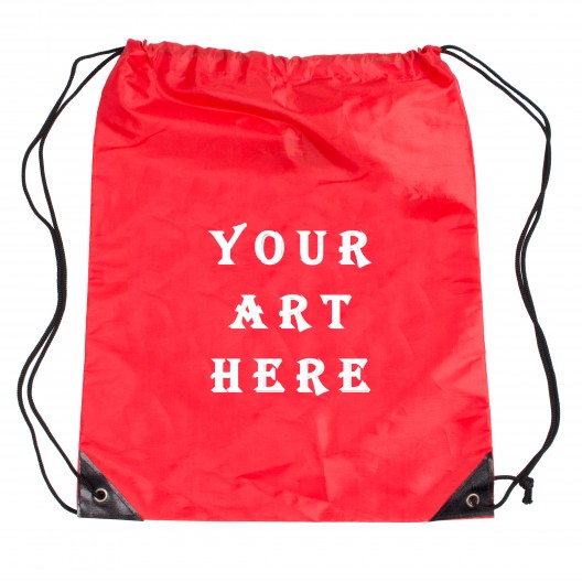 Reinforced Red Cinch Backpack Bag 