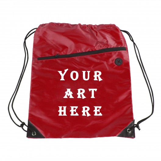 Red Backpack with Zipper Pocket